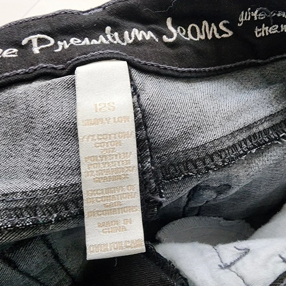 Girls Premium Justice Jeans Black Simply Low Size 12S